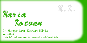maria kotvan business card