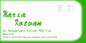 maria kotvan business card